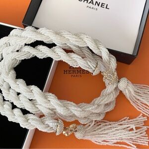 Chanel rare pearl rope necklace